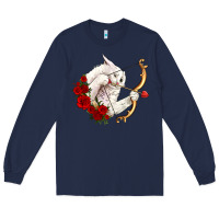 Navy cupid cat Long Sleeve Tee - OliviaCreatesArt