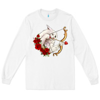 White cupid cat Long Sleeve Tee - OliviaCreatesArt