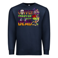 Navy coffee brings me back dead Premium Sweatshirt - BarkalooDesign