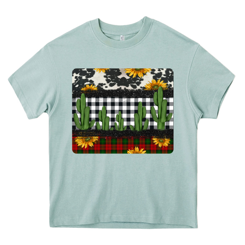 Cowhide Cacti Sunflowers Christmas Mousepad Heavy Core Tee by Jasminsmagicworld | Teevron