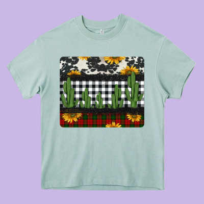 Cowhide Cacti Sunflowers Christmas Mousepad Heavy Core Tee Designed By Jasminsmagicworld
