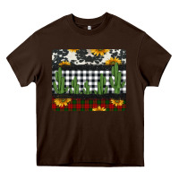 Chocolate Brown cowhide cacti sunflowers christmas mousepad Heavy Core Tee - Jasminsmagicworld