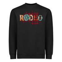 Black Rodeo Christmas Heavyweight Sweatshirt - CowhideDigitalArt