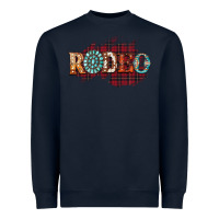 Navy Rodeo Christmas Heavyweight Sweatshirt - CowhideDigitalArt
