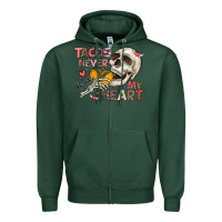 Sports Green Tacos Never Broke My Heart Zipper Hoodie - CowhideDigitalArt