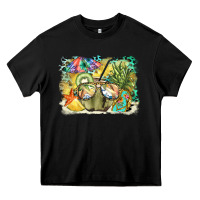 Black coconut with fruits  background Heavy Core Tee - BarkalooDesign