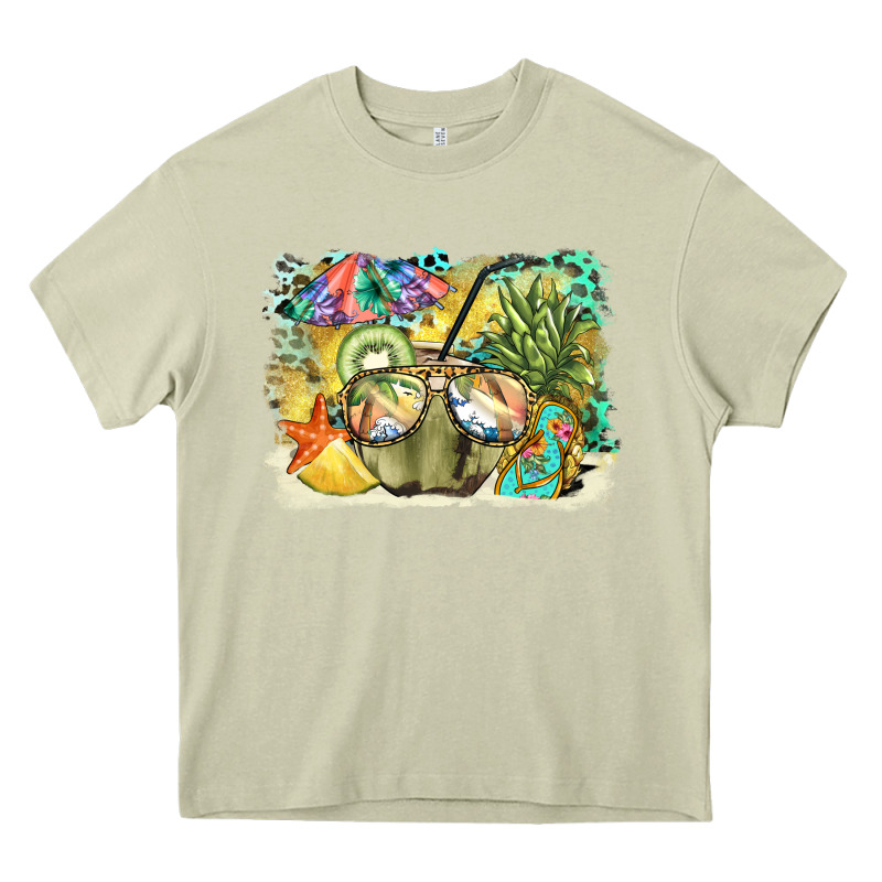 Coconut With Fruits  Background Heavy Core Tee by BarkalooDesign | Teevron
