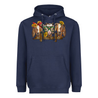 Navy western goats Heavyweight Hoodie - BarkalooDesign