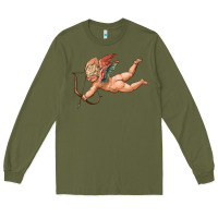 Army Green cupid olivia Long Sleeve Tee - OliviaCreatesArt