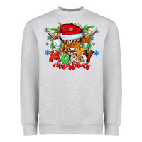 Heather Grey Mooey Christmas Heavyweight Sweatshirt - CowhideDigitalArt