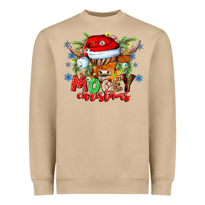 Mooey Christmas Heavyweight Sweatshirt by CowhideDigitalArt | Teevron