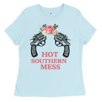 Baby Blue Hot Southern Mess Ladies Tee - Bettercallsaul