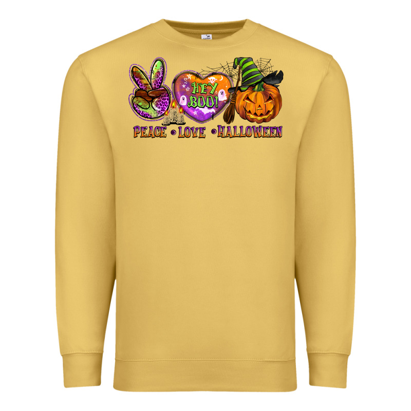 Peace Love Halloween Premium Sweatshirt by BarkalooDesign | Teevron