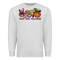Dove Grey peace love halloween Premium Sweatshirt - BarkalooDesign