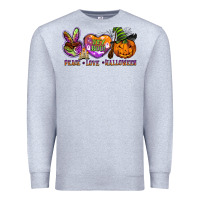 Heather Grey peace love halloween Premium Sweatshirt - BarkalooDesign