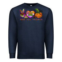 Navy peace love halloween Premium Sweatshirt - BarkalooDesign