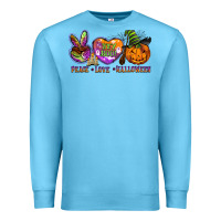 Ocean Blue peace love halloween Premium Sweatshirt - BarkalooDesign