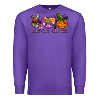 Purple peace love halloween Premium Sweatshirt - BarkalooDesign