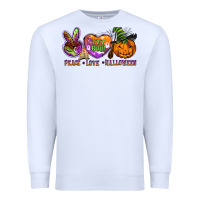 White peace love halloween Premium Sweatshirt - BarkalooDesign