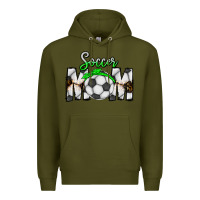 Army Green Soccer Mom Premium Hoodie - CowhideDigitalArt