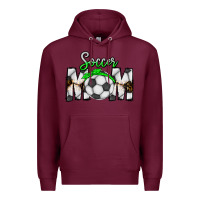 Burgundy Soccer Mom Premium Hoodie - CowhideDigitalArt