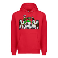 Red Soccer Mom Premium Hoodie - CowhideDigitalArt