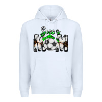 White Soccer Mom Premium Hoodie - CowhideDigitalArt
