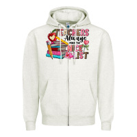 Oatmeal Heather Teachers Always Make The Nice List Zipper Hoodie - CowhideDigitalArt
