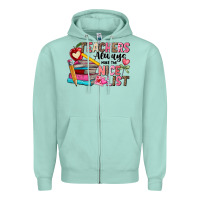 Seafoam Teachers Always Make The Nice List Zipper Hoodie - CowhideDigitalArt