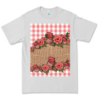 Dove Grey valentines day burlap background Premium Tee - Jasminsmagicworld