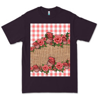 Plum valentines day burlap background Premium Tee - Jasminsmagicworld