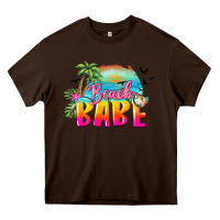 Chocolate Brown beach babe Heavy Core Tee - BarkalooDesign