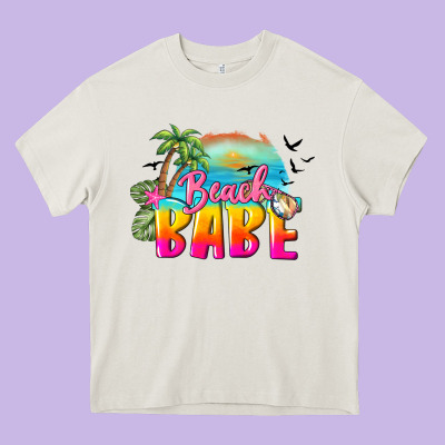 Beach Babe Heavy Core Tee Designed By Barkaloodesign