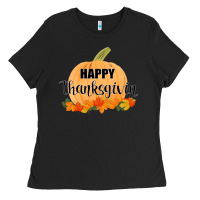Black Happy Thanksgiving Ladies Tee - Bettercallsaul