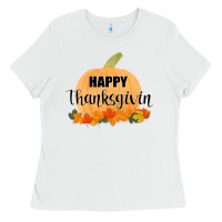 White Happy Thanksgiving Ladies Tee - Bettercallsaul