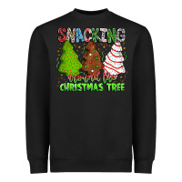 Black Snacking Around The Christmas Tree Heavyweight Sweatshirt - CowhideDigitalArt