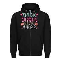 Black Thick Thighs And Love Vibes Zipper Hoodie - CowhideDigitalArt