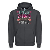 Smoke Thick Thighs And Love Vibes Zipper Hoodie - CowhideDigitalArt