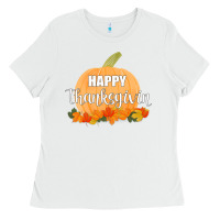 White Happy Thanksgiving Ladies Tee - Bettercallsaul