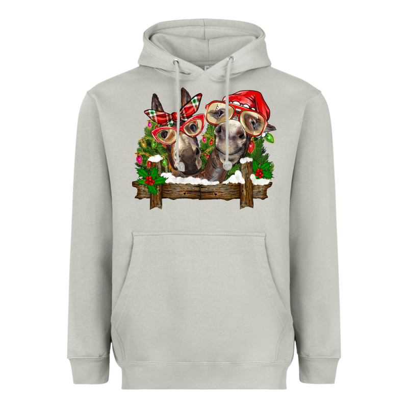 Christmas Donkeys Heavyweight Hoodie by BarkalooDesign | Teevron
