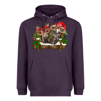 Plum Christmas donkeys Heavyweight Hoodie - BarkalooDesign
