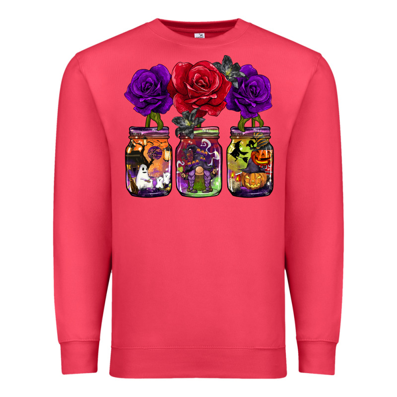 Halloween Jars Rose Premium Sweatshirt by BarkalooDesign | Teevron