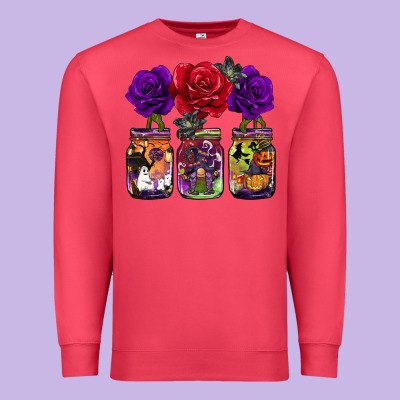 Halloween Jars Rose Premium Sweatshirt Designed By Barkaloodesign