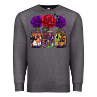 Charcoal Heather halloween jars rose Premium Sweatshirt - BarkalooDesign