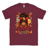 Burgundy santa favorite banker afro messy bun Classic Tee - texasbilliewilder