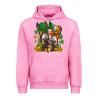 Fuchsia Pink st patricks donkeys with  shamrocks Urban Hoodie - AdoDesignShop