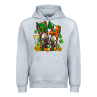 Heather Grey st patricks donkeys with  shamrocks Urban Hoodie - AdoDesignShop