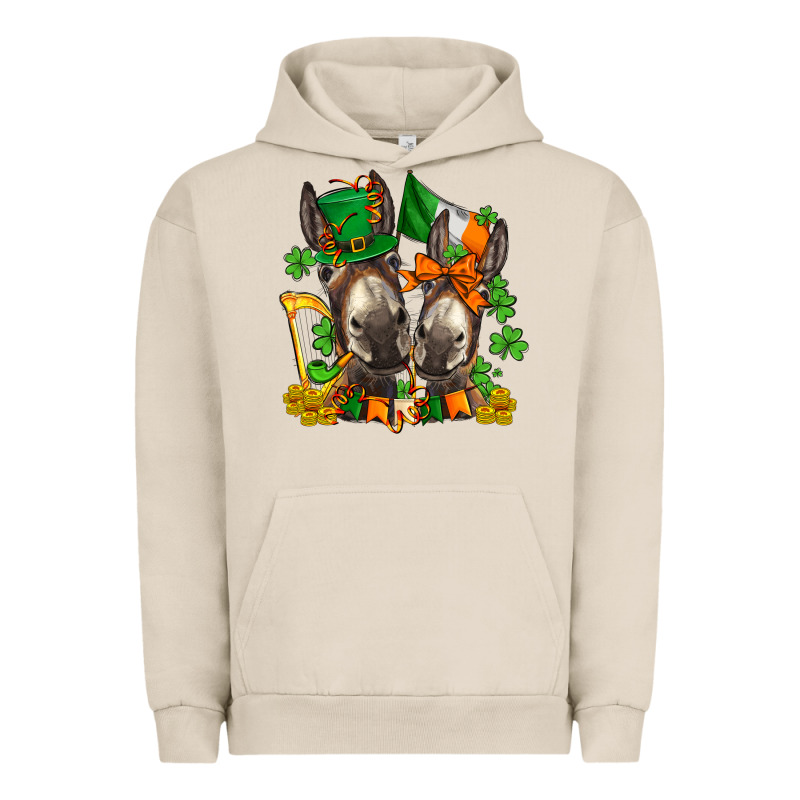 St Patricks Donkeys With  Shamrocks Urban Hoodie by AdoDesignShop | Teevron
