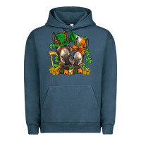 Pigment Midnight Navy st patricks donkeys with  shamrocks Urban Hoodie - AdoDesignShop