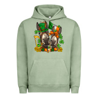 Pigment Oil Green st patricks donkeys with  shamrocks Urban Hoodie - AdoDesignShop
